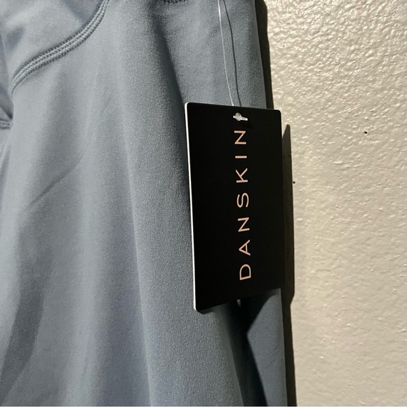 DANSKIN-NWT Light Blue Cross Waist High Rise Leggings Size L - Picture 3 of 5